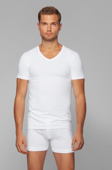 Koszulki BOSS Two Pack Of Slim Fit Underwear Białe Męskie (Pl57019)